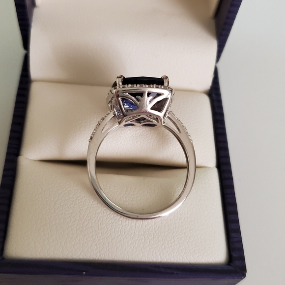 Halo Sapphire Style Ring - Picture 2 of 7